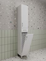 Шкаф пенал Style Line Эко Стандарт 30 с бельевой корзиной Белый глянцевый арт-ЛС-00002328 — фото 4, Пеналы для ванной комнаты