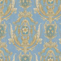 Обои Bernardo Bartalucci Giulia Винил на флизелине (1,06*10,05) Синий, Дамаск арт-84122-7 — фото 1, Обои для стен