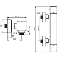 Смеситель для душа Damixa Gala с термостатом Черный матовый арт-536000300 — фото 4, Смеситель для душа