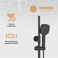 Душевая система Orange Черная арт-T02S4-911b — фото 3, Душевые стойки