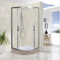 Душевой уголок WeltWasser WW500 С 80х80 профиль Хром матовый стекло прозрачное арт-10000004085 — фото 1, Душевые уголки четверть круга