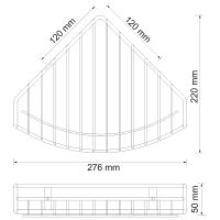 Полка корзина WasserKRAFT Ammer угловая Хром матовый арт-K-1511 — фото 4, Полки для ванной и душа