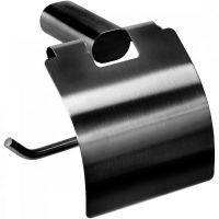 Держатель туалетной бумаги Remer Lounge с крышкой Черный хром брашированный арт-LN60CFP — фото 1, Держатели туалетной бумаги
