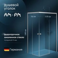 Душевой уголок AM.PM X-Joy 120х80 профиль Хром матовый стекло прозрачное арт-W94G-403-12080-MТ — фото 1, Прямоугольные душевые уголки