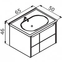 Тумба с раковиной Orka Likya 65 подвесная Антрацит матовый арт-5002493 — фото 7, Тумбы с раковиной