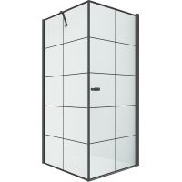 Душевой уголок New Trendy New Soleo Black 90х90 R профиль Черный стекло прозрачное арт-D-0285A/D-0121B — фото 1, Квадратные душевые уголки