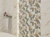 Керамическое панно Azori Calacatta Ivori Strelitzia 40,2х50,5 см арт-00-00000702 — фото 2, Керамическая плитка