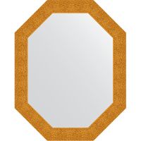 Зеркало Evoform Octagon 76x96 в багетной раме - Чеканка золотая 90 мм арт-BY 7184 — фото 1, Зеркала в ванную комнату