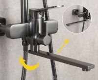 Душевая система Frap H62-9 Оружейная сталь арт-F2462-9 — фото 4, Душевые стойки