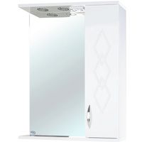 Зеркало со шкафом Bellezza Элеганс 60 R с подсветкой Белое арт-4618609521015 — фото 1, Зеркальные шкафы в ванную