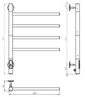 Электрический полотенцесушитель Vincea 43х60 Хром арт-VTD-1S1CE — фото 5, Электрические полотенцесушители