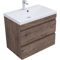 Тумба под раковину Aquanet Нота New 75 подвесная Дуб веллингтон табак арт-334192 — фото 2, Тумбы под раковину