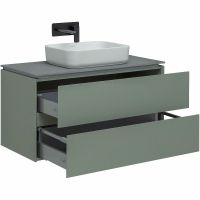 Тумба под раковину Allen Brau Infinity 100 подвесная Олива матовая арт-1.21003.CGM — фото 8, Тумбы под раковину