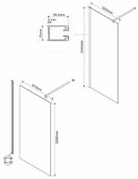 Душевая перегородка Vincea Walk-In 100 профиль Золото матовое стекло прозрачное арт-VSW-1H100CLG — фото 4, Душевые перегородки