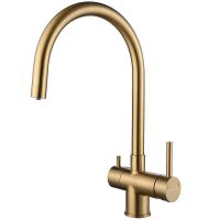 Смеситель для кухни Paulmark Heller Брашированное золото арт-He213218-BG — фото 1, Смесители для кухни