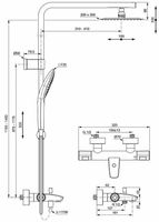 Душевая система Ideal Standard Ceratherm T100 с термостатом Хром арт-A7591AA — фото 8, Душевые стойки