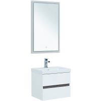 Комплект мебели для ванной Aquanet Беркли 50 подвесной Белый глянец Дуб рошелье арт-258776 — фото 1, Комплекты мебели для ванной