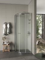 Душевой уголок Agger 80x80 профиль Хром стекло матовое арт-A01-080MCR/G — фото 3, Душевые уголки четверть круга