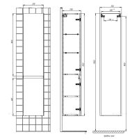 Товар: Шкаф пенал Creto Amelia 35 L подвесной Антрацит Белый арт-14-1036G - фото 2 Шкаф пенал Creto Amelia 35 L подвесной Антрацит Белый арт-14-1036G — фото 2, Пеналы для ванной комнаты