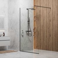 Душевая перегородка Berges Sky Black 120х200 профиль Черный матовый стекло прозрачное арт-064006 — фото 1, Душевые перегородки