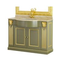 Тумба под раковину Migliore Ravenna 119 L Оливковый Золото без столешницы арт-27065 — фото 1, Тумбы под раковину