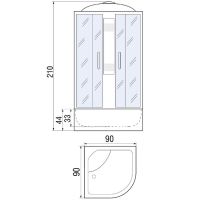 Душевая кабина River Nara Light 90х90 MT с поддоном арт-10000003575 — фото 4, Душевые кабины