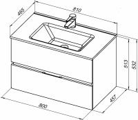 Тумба под раковину Aquanet Алвита New 80 подвесная Дуб Веллингтон арт-277517 — фото 5, Тумбы под раковину
