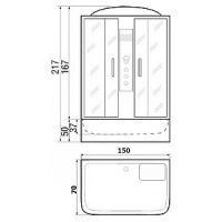 Душевой бокс River Sena 150x70 ТН с поддоном арт-10000001804 — фото 3, Душевые боксы