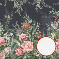 Фреска Ortograf Aurora 34104 Фактура бархат FX Флизелин (4,5*3) Черный/Зеленый/Розовый, Цветы арт-34104 (бархат FX) — фото 1, Фрески