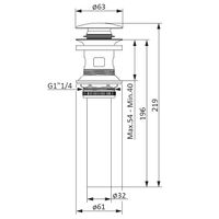 Донный клапан Damixa Option click-clack Хром арт-210610000 — фото 4, Донные клапаны