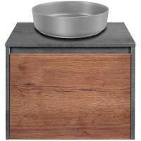 Тумба под раковину Vincea Mesa 60 подвесная T.Oak Beton арт-VMC-2MS600TB — фото 2, Тумбы под раковину