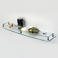 Стеклянная полка WasserKRAFT Хром арт-K-555 — фото 2, Полки для ванной и душа