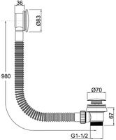 Слив-перелив Allen Brau Priority click-clack Никель брашированный арт-5.31027-BN — фото 3, Сливы-переливы