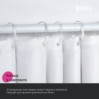 Штора для ванны Iddis Base 180х200 Белая Голубая арт-BW05P18i11 — фото 6, Шторы для ванной