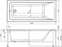 Акриловая ванна Aquanet Bright 170х75 без гидромассажа арт-233141 — фото 8, Акриловые ванны