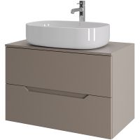 Тумба с раковиной Orange Line 80 подвесная Латте матовый арт-Li-80TuLMDF+B08-600W — фото 1, Тумбы с раковиной