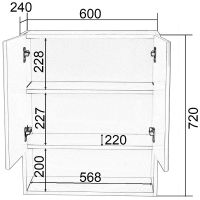 Подвесной шкаф Orange Вега 60 Белый арт-Vg-60SR — фото 9, Шкафы для ванной