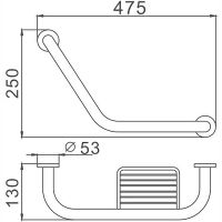 Поручень с мыльницей Haiba Хром арт-HB1719 — фото 2, Поручни для ванной