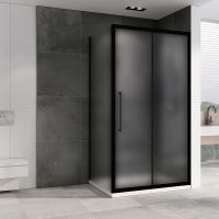 Душевой уголок Abber Schwarzer Diamant 100x90 профиль Черный стекло матовое арт-AG30100BMH-S90BM — фото 1, Прямоугольные душевые уголки