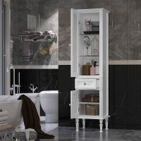 Шкаф пенал Opadiris Кантара 46 L Белый матовый арт-00-00004353 — фото 6, Пеналы для ванной комнаты