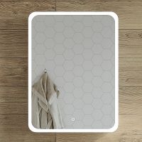 Зеркальный шкаф STWORKI Монтре 60 Мон.03.60/W с подсветкой Белый арт-431930 — фото 1, Зеркальные шкафы в ванную