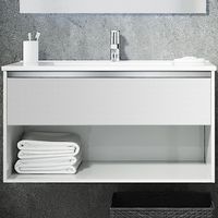 Тумба с раковиной SanVit Контур 70 в цвете Ral подвесная Белый глянец арт-kkont070 — фото 1, Тумбы с раковиной