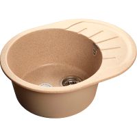 Кухонная мойка GranFest Rondo GF-R580L Песочная арт-R-580 L пес — фото 1, Кухонные мойки