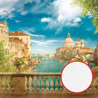 Фреска Ortograf Венеция 5309 Фактура бархат FX Флизелин (2,7*2,7) Бежевый/Синий, Город арт-5309 (бархат FX) — фото 1, Фрески