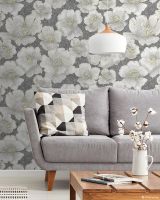 Обои Solo Fluid Винил на флизелине (1,06*10) Серый/Золото, Цветы арт-E105007 — фото 3, Обои для стен