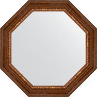 Зеркало Evoform Octagon 77х77 в багетной раме - Римская бронза 88 мм арт-BY 3792 — фото 1, Зеркала в ванную комнату