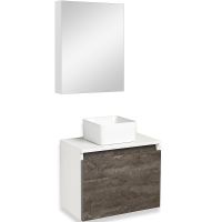 Тумба под раковину Runo Бари 50 подвесная Железный камень Белая арт-00-00001377 — фото 5, Тумбы под раковину