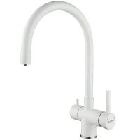 Смеситель для кухни Paulmark Heller Белый матовый арт-He213218-431 — фото 1, Смесители для кухни