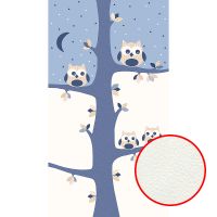 Фреска детская Ortograf Для малышей 30719 Фактура флок FLK Флизелин (1,5*2,7) Белый/Фиолетовый, Деревья/Птицы арт-30719 (флок FLK) — фото 1, Фрески