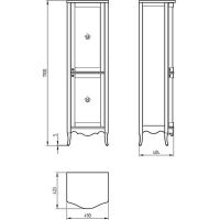 Шкаф пенал Migliore Bella 50 L Слоновая кость арт-26657 — фото 2, Пеналы для ванной комнаты